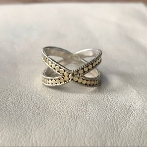 Anna Beck Gold Cross Ring, Size 7